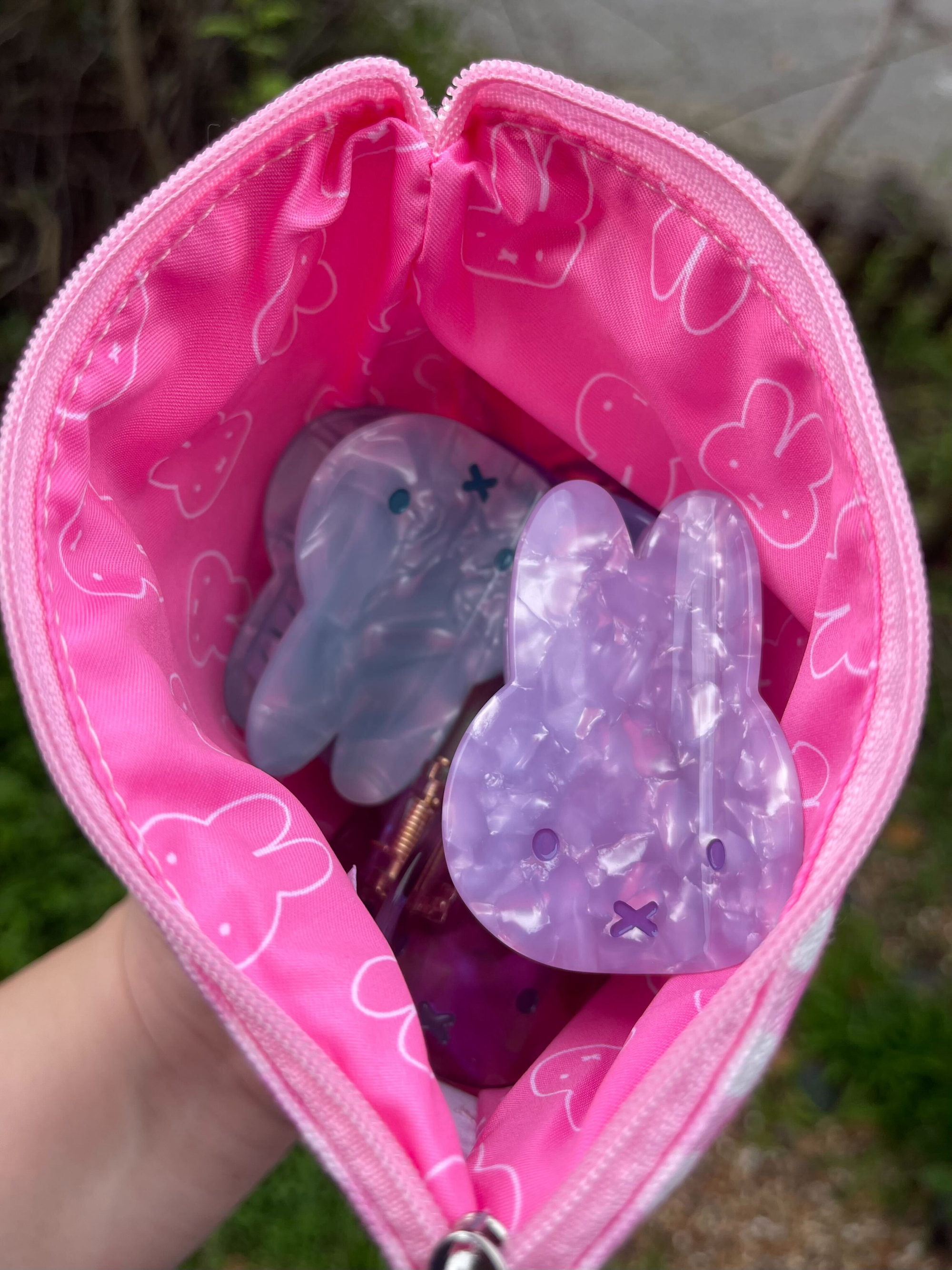 Miffy Gingham Cosmetic Pouch, Pink