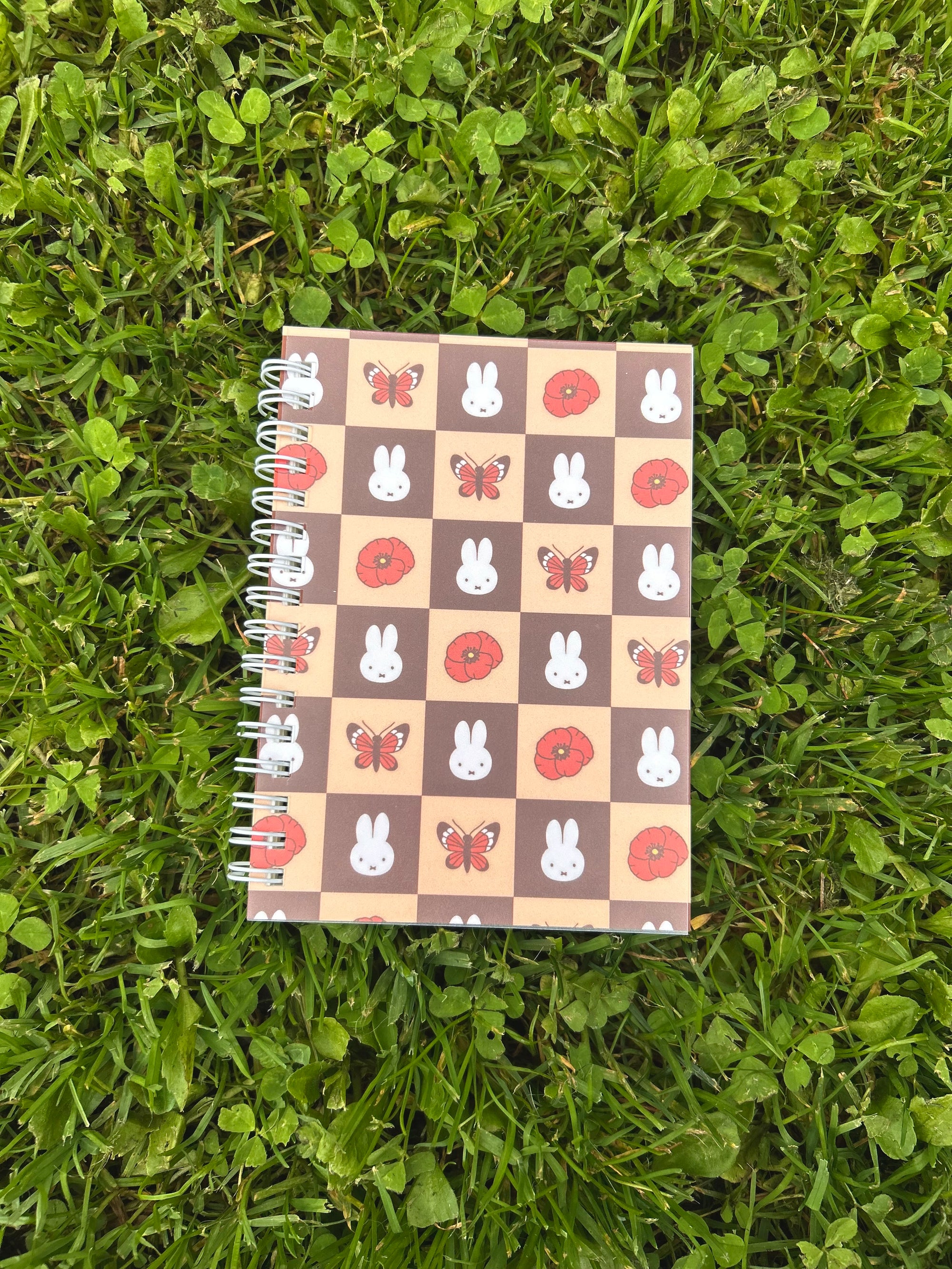 Miffy Poppy Butterfly Grid Pattern Pocket Notebook