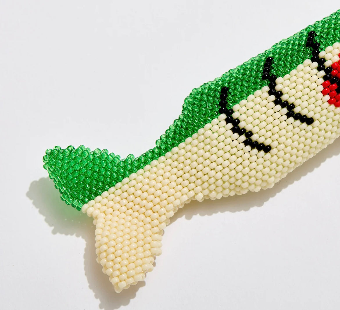 Fish Beaded Lighter Holder, Green