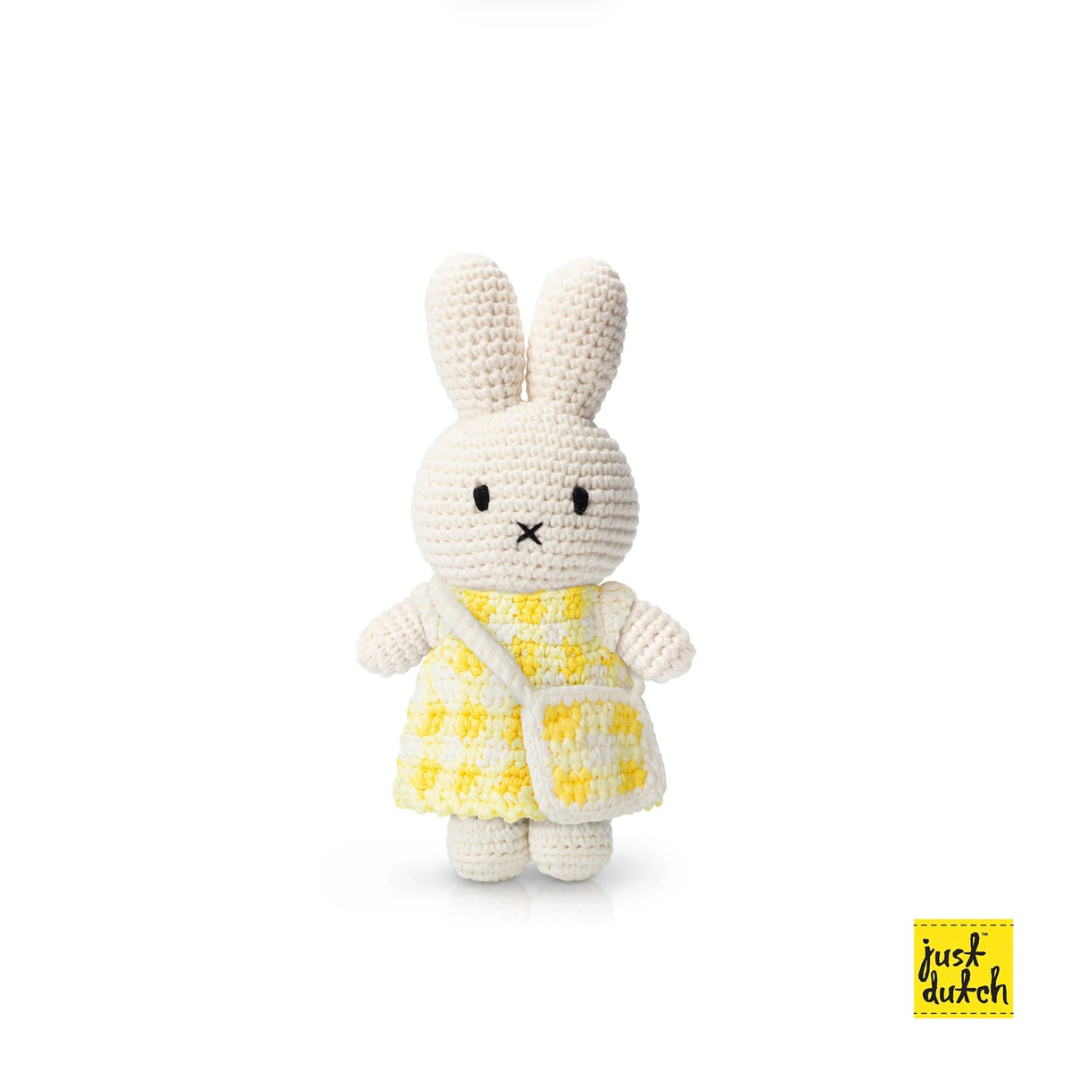 Miffy Knit Doll, Gingham, Yellow