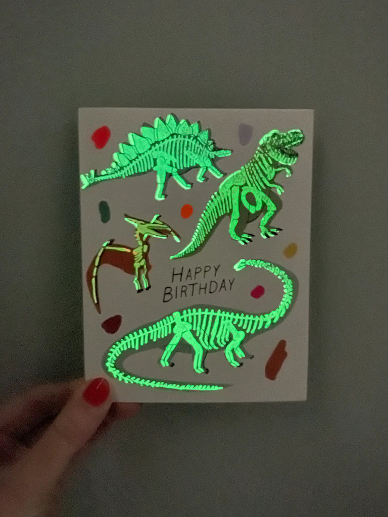 Happy Birthday Dinosaurs Glow in the Dark Card