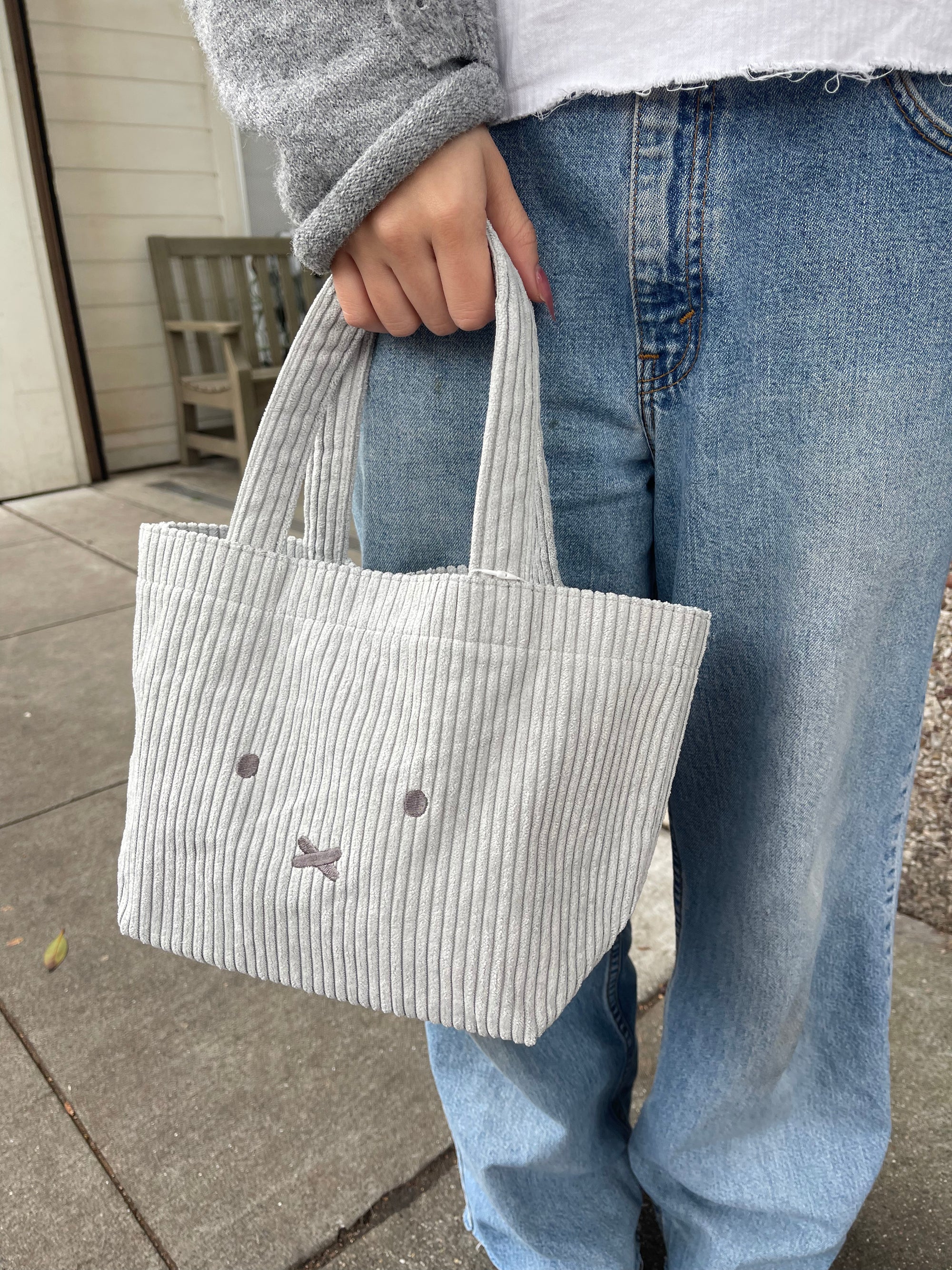 Miffy Corduroy Tote, Grey