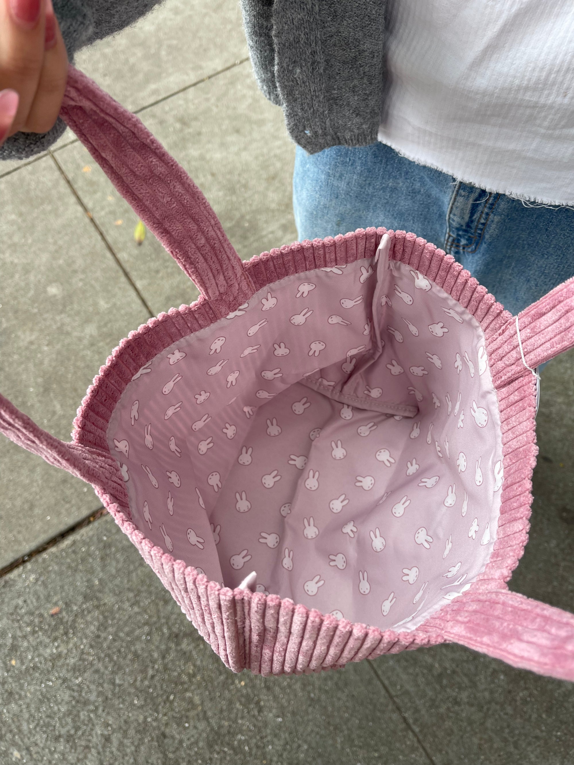 Miffy Corduroy Tote, Dusty Rose