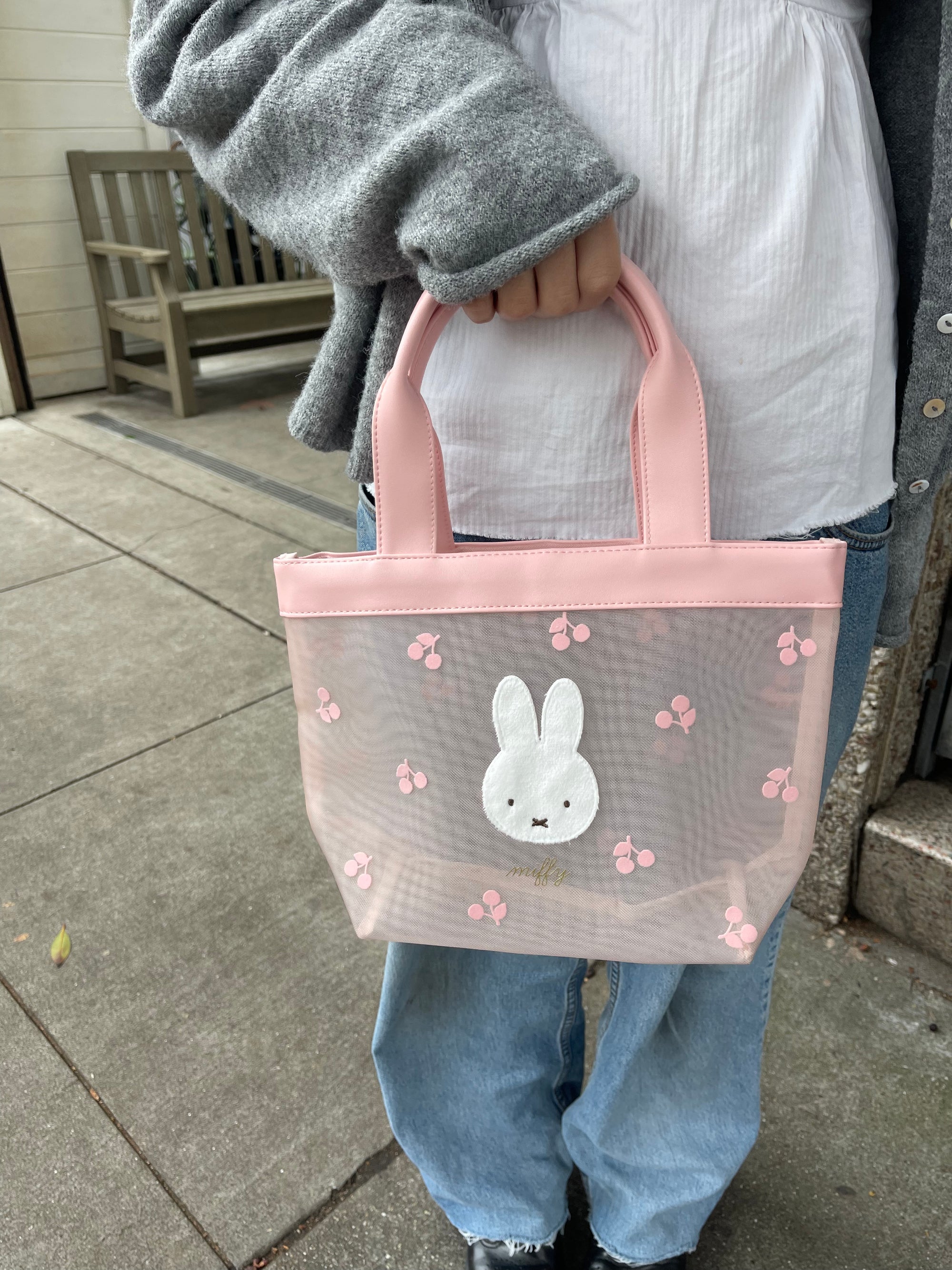 Miffy Mesh Tote Bag, Cherry