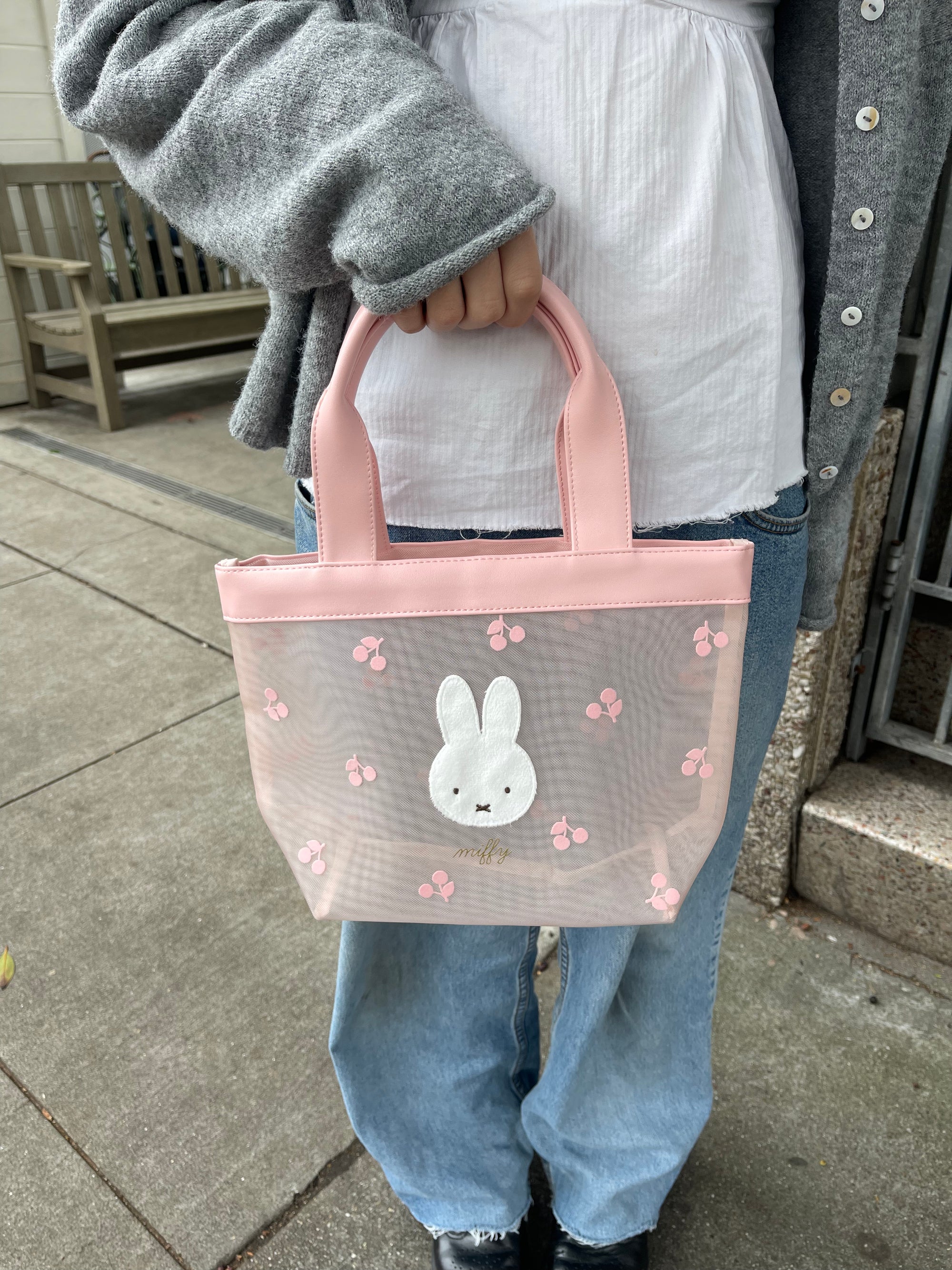 Miffy Mesh Tote Bag, Cherry