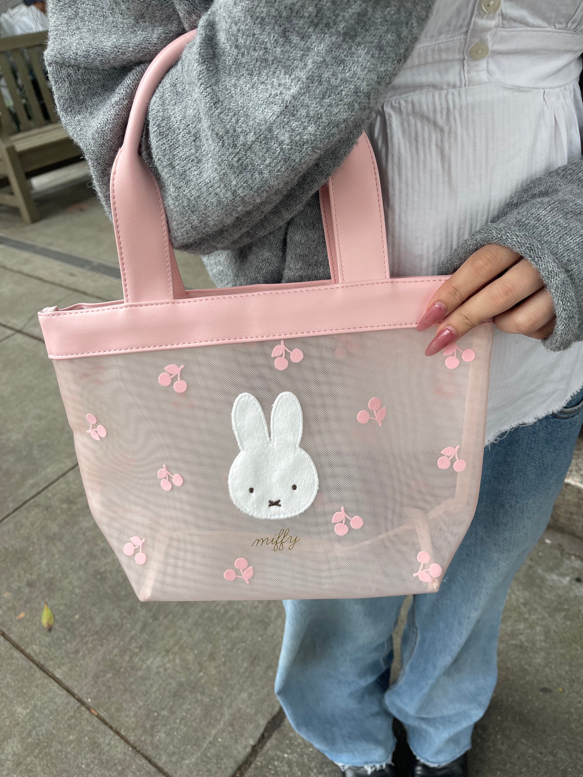 Miffy Mesh Tote Bag, Cherry