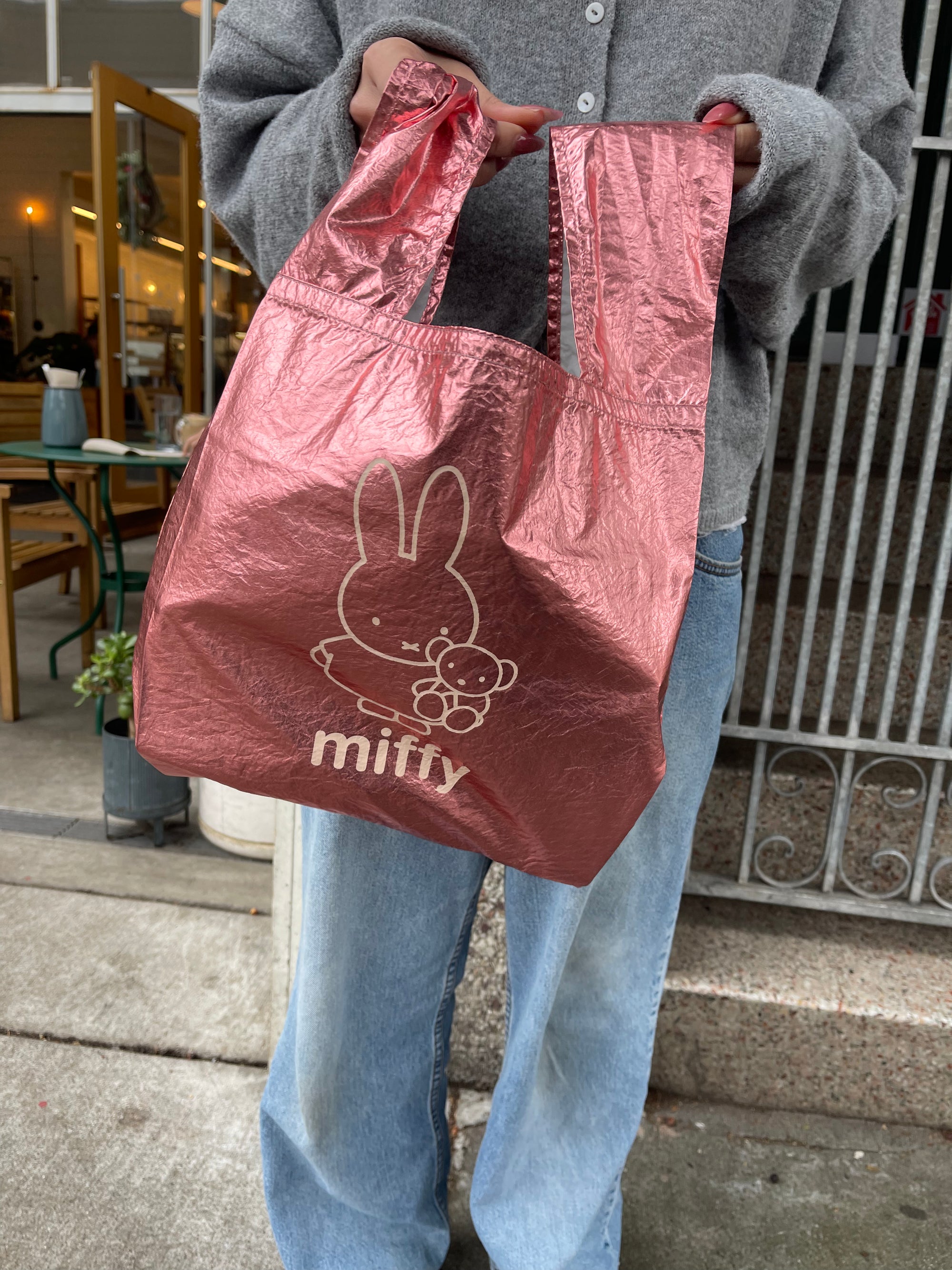 Miffy Metallic Eco Tote, Pink