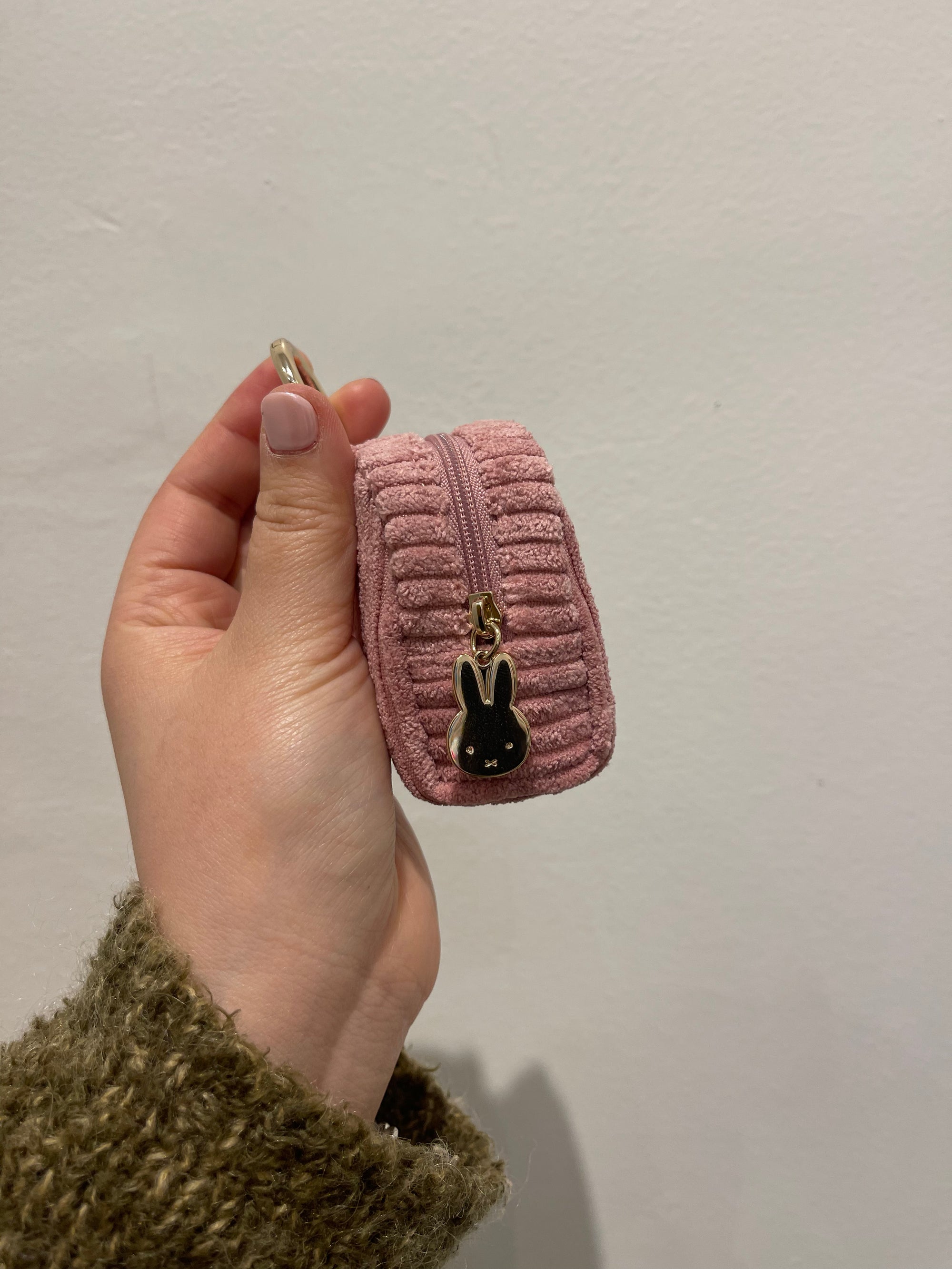 Miffy Corduroy Mini Pouch, Dusty Rose