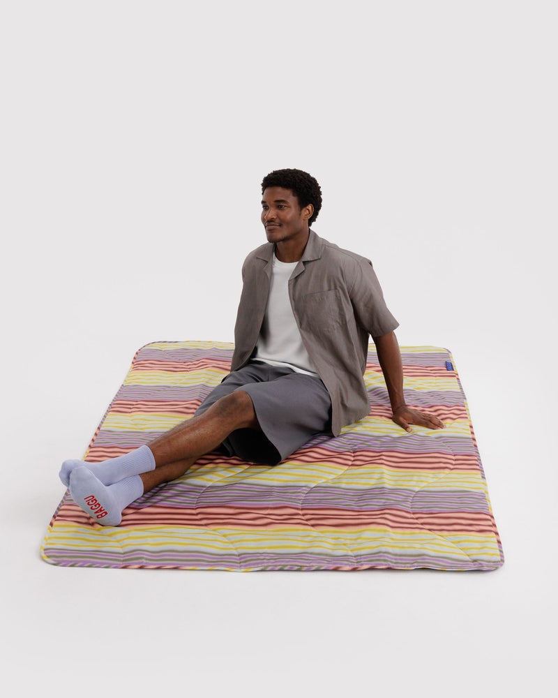 Puffy Picnic Blanket, Gradient Stripe Multi
