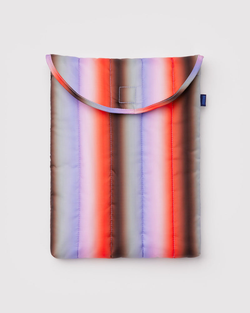 Puffy Laptop Sleeve 13"/14", Gradient Stripe Poppy & Lilac