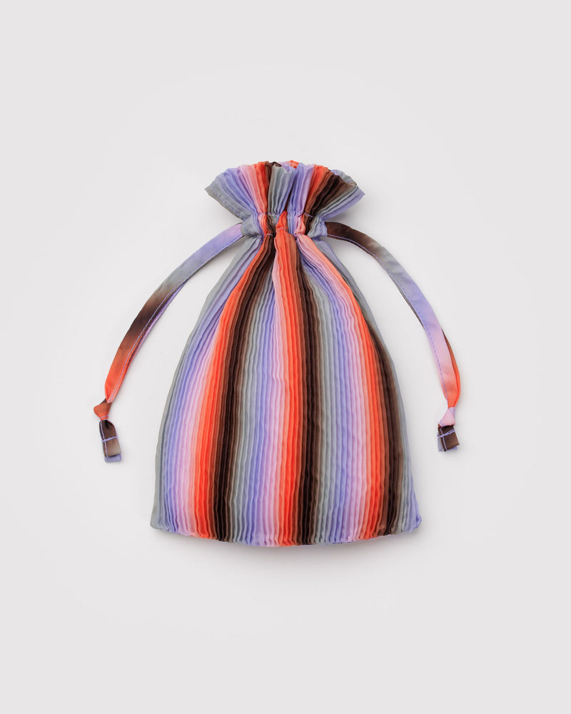 Pleated Baggu, Gradient Stripe Poppy & Lilac