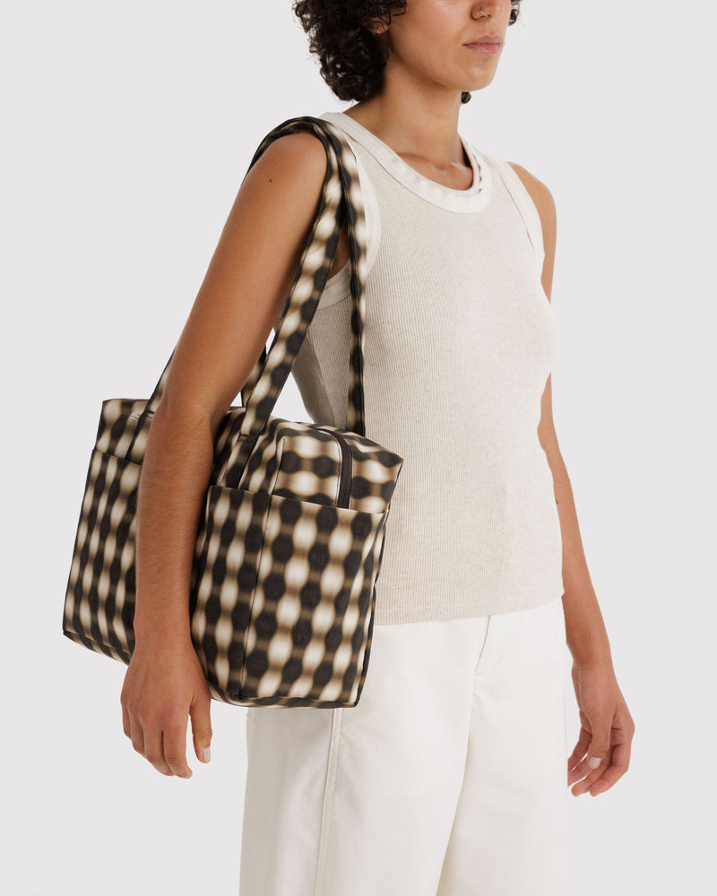 Everyday Cloud Bag, Blurred Gingham Brown