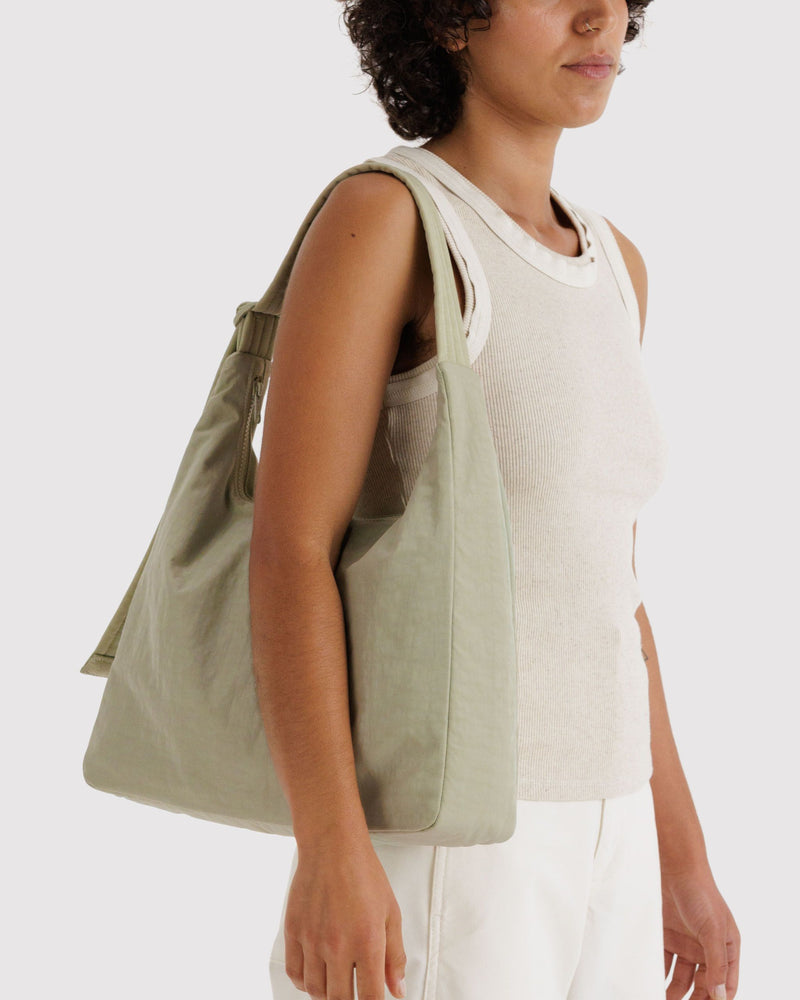 Nylon Shoulder Bag, Celadon