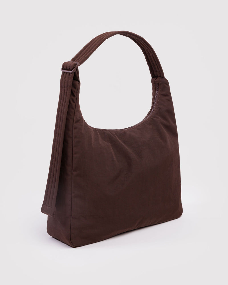 Nylon Shoulder Bag, Coffee