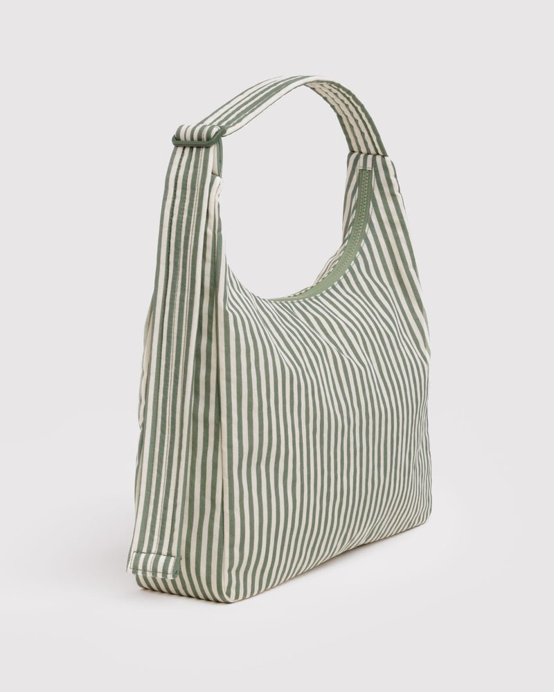 Nylon Shoulder Bag, Sage Stripe