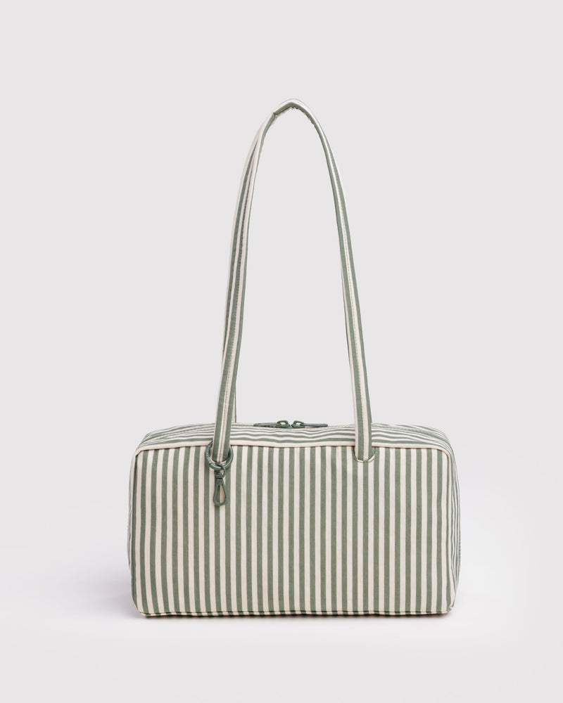 Nylon Bowler Bag, Sage Stripe