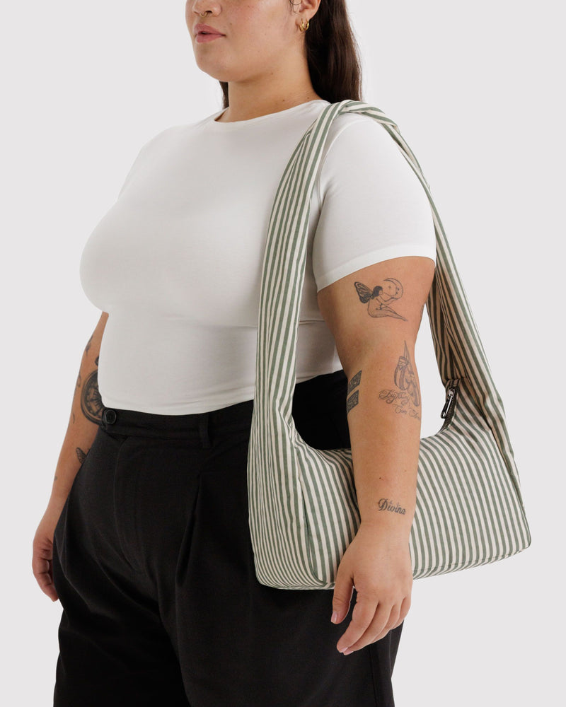 Nylon Meringue Bag, Sage Stripe