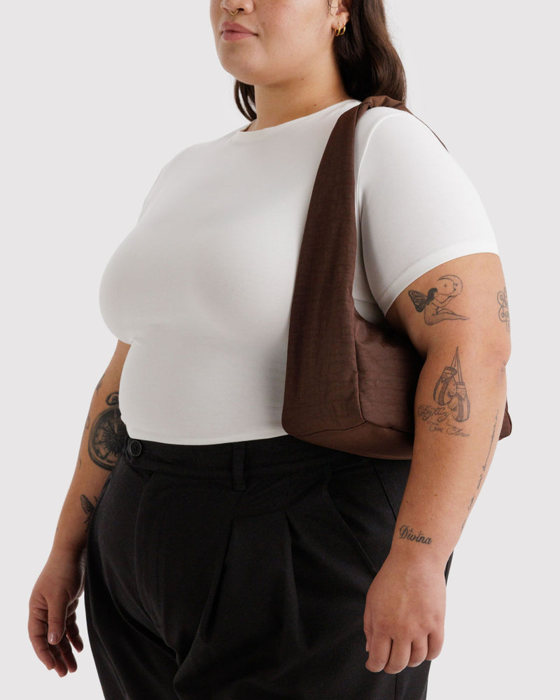 Small Nylon Meringue Bag, Coffee