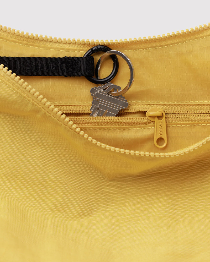 Medium Nylon Crescent Bag, Sunflower