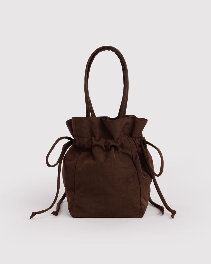 Nylon Drawstring Bag, Coffee