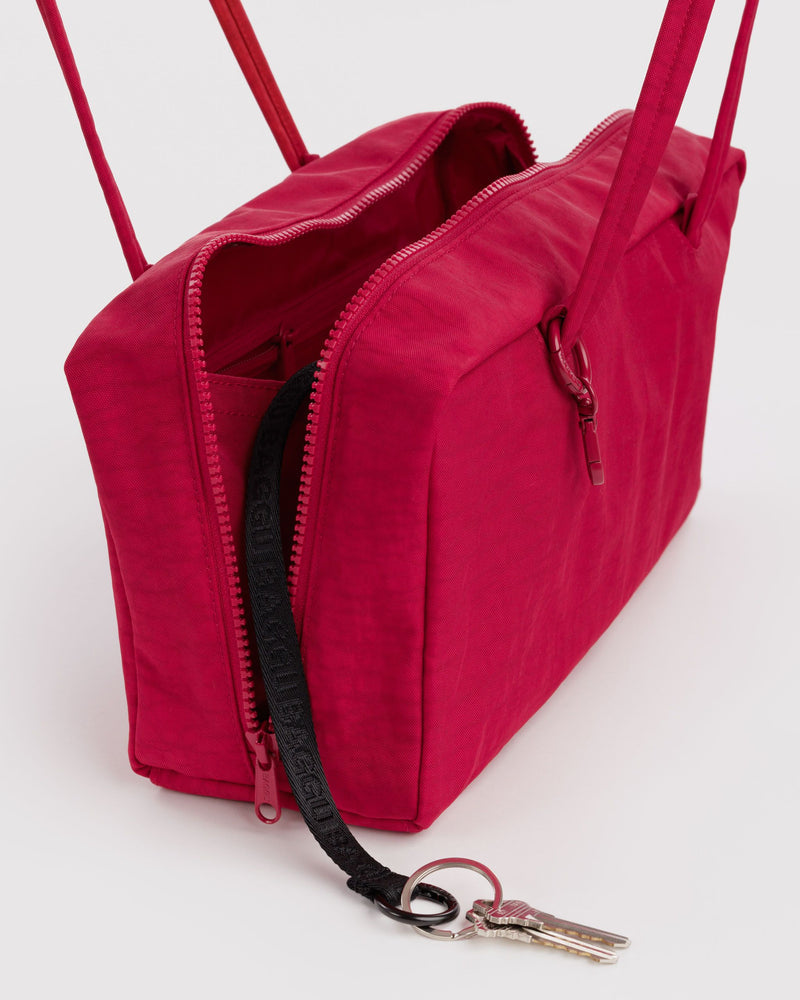 Nylon Bowler Bag, Cherry