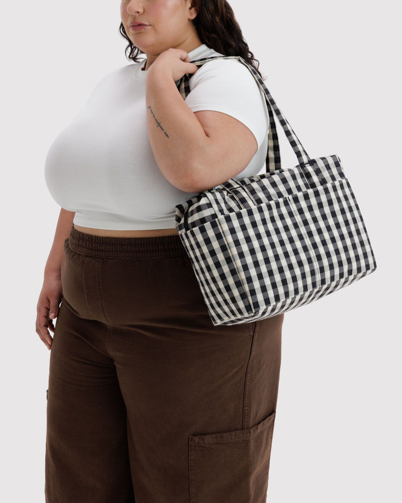 Everyday Cloud Bag, Black and Cream Gingham