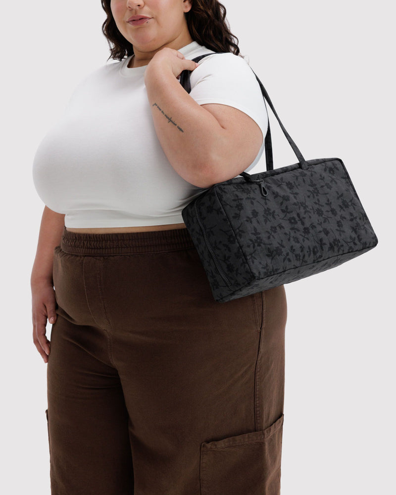 Medium Bowler Bag, Charcoal Ditsy Floral