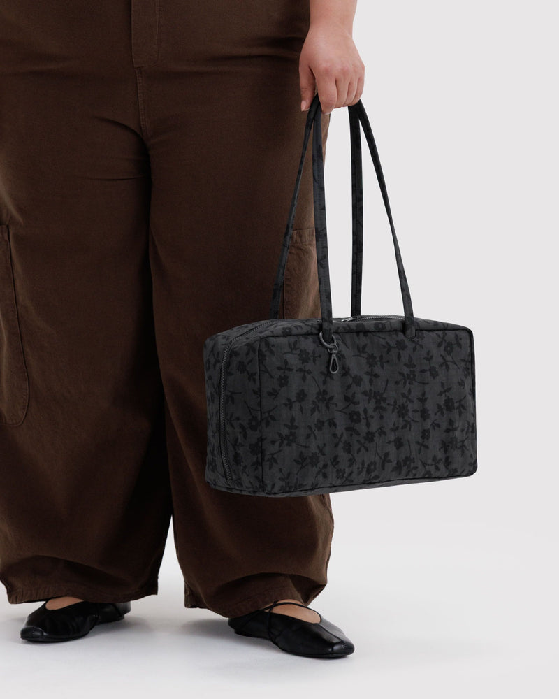 Medium Bowler Bag, Charcoal Ditsy Floral