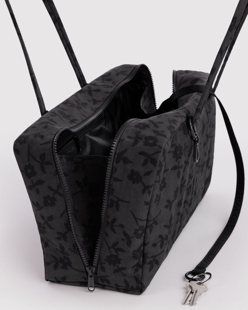 Medium Bowler Bag, Charcoal Ditsy Floral