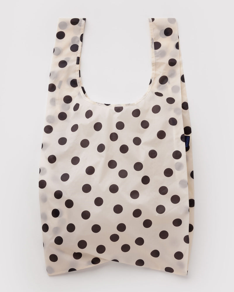 Big Baggu, Cream and Black Polka Dot