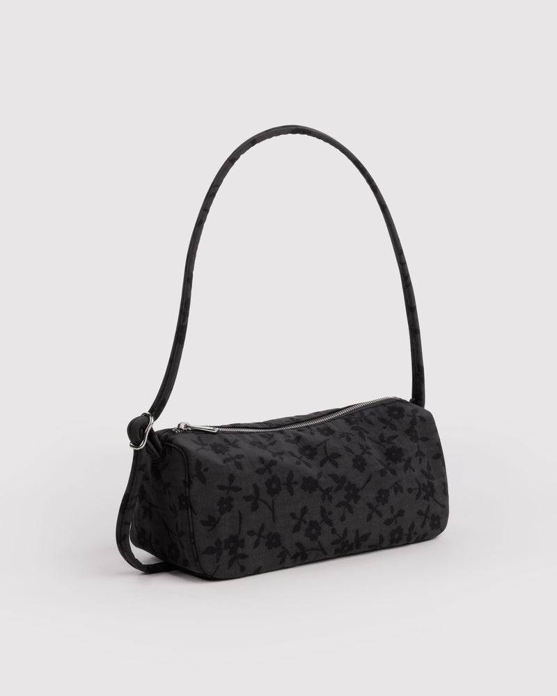Nylon Loaf Bag, Charcoal Ditsy Floral