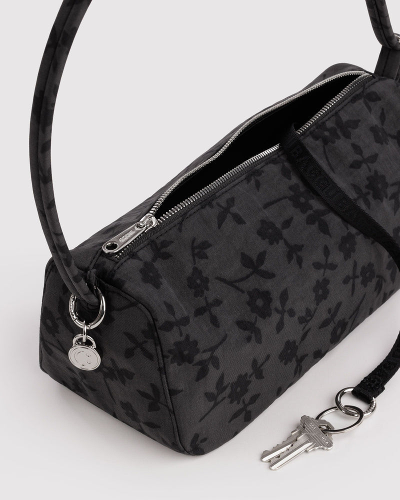 Nylon Loaf Bag, Charcoal Ditsy Floral