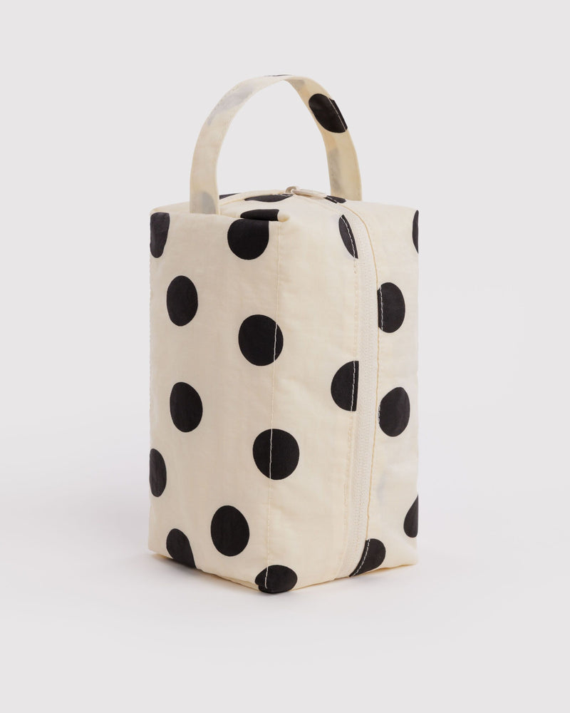 Dopp Kit, Cream and Black Polka Dot