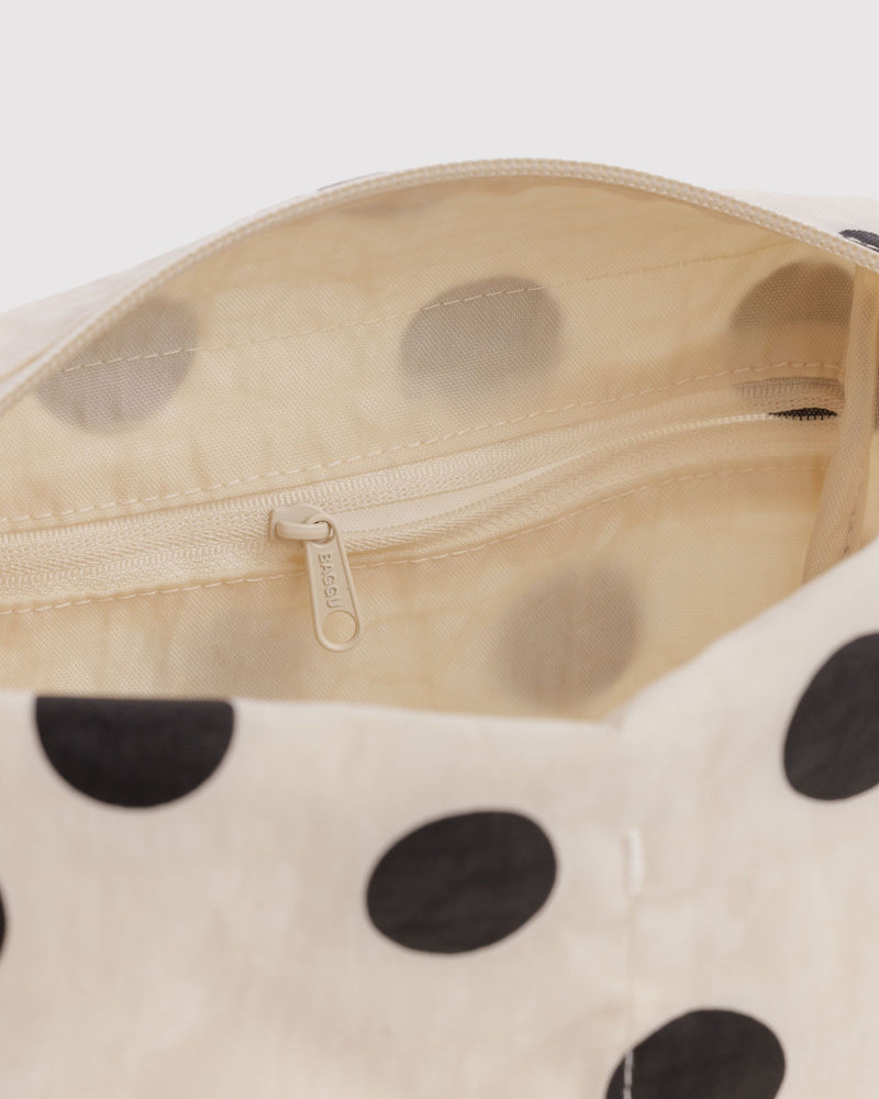 Dopp Kit, Cream and Black Polka Dot