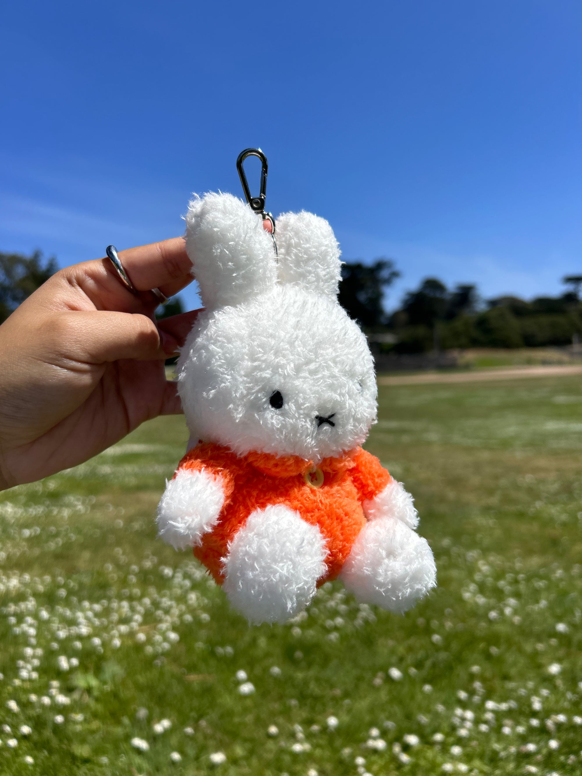 Miffy Sitting Fluffy Plush Keychain