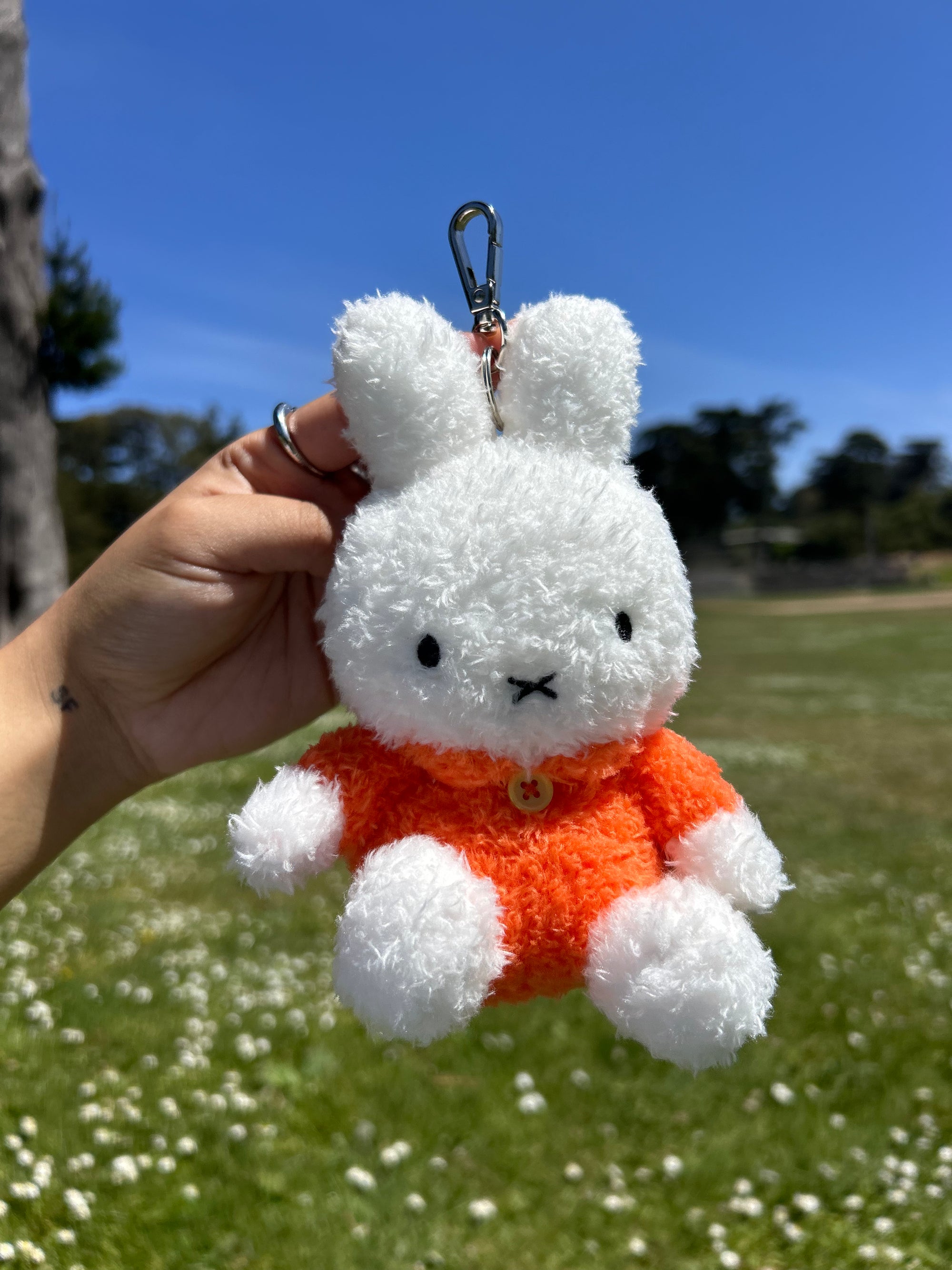 Miffy Sitting Fluffy Plush Keychain