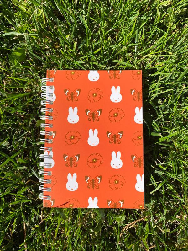 Miffy Poppy Butterfly Pattern Pocket Notebook, Red