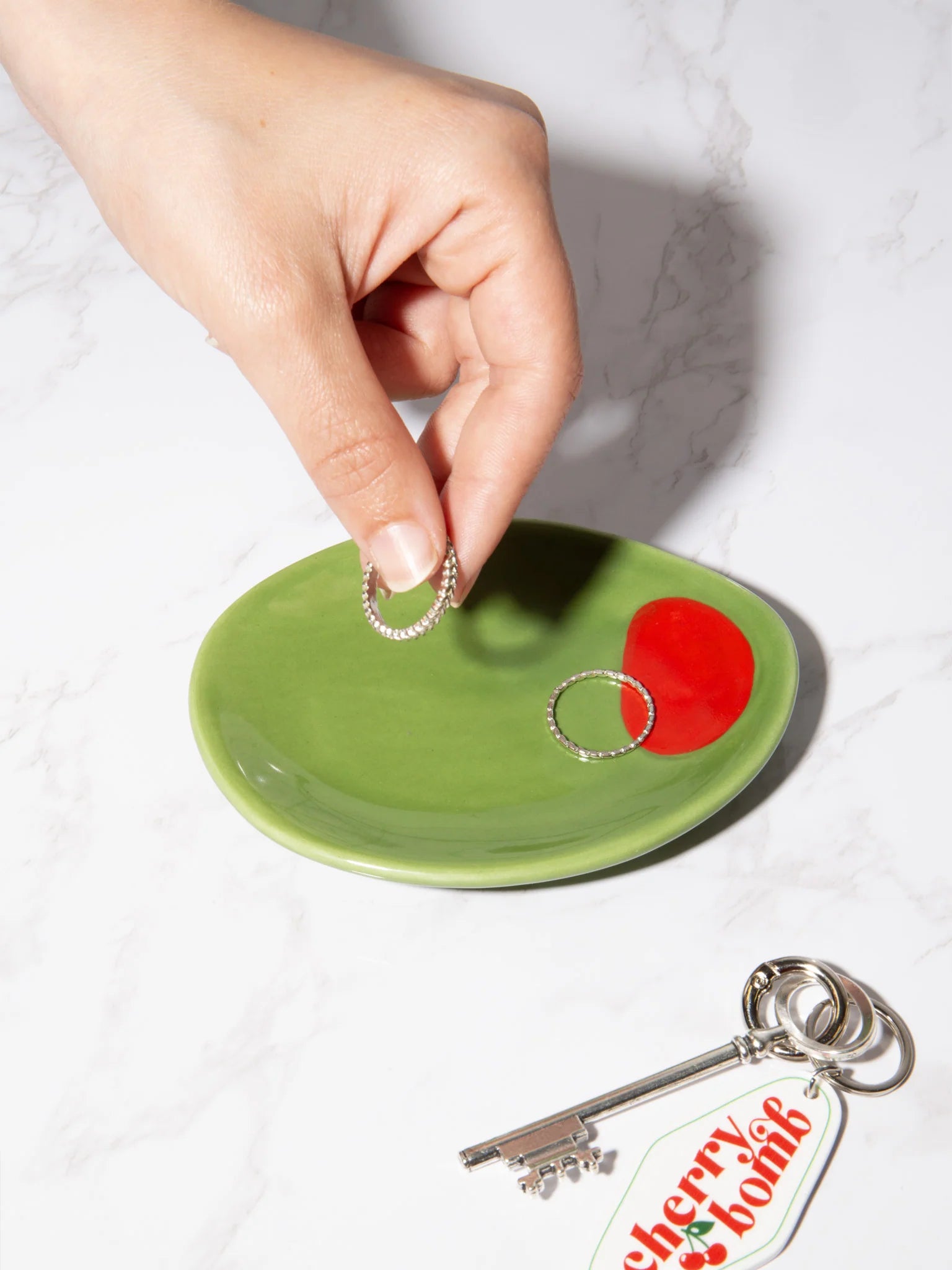 Ceramic Trinket Tray, Olive