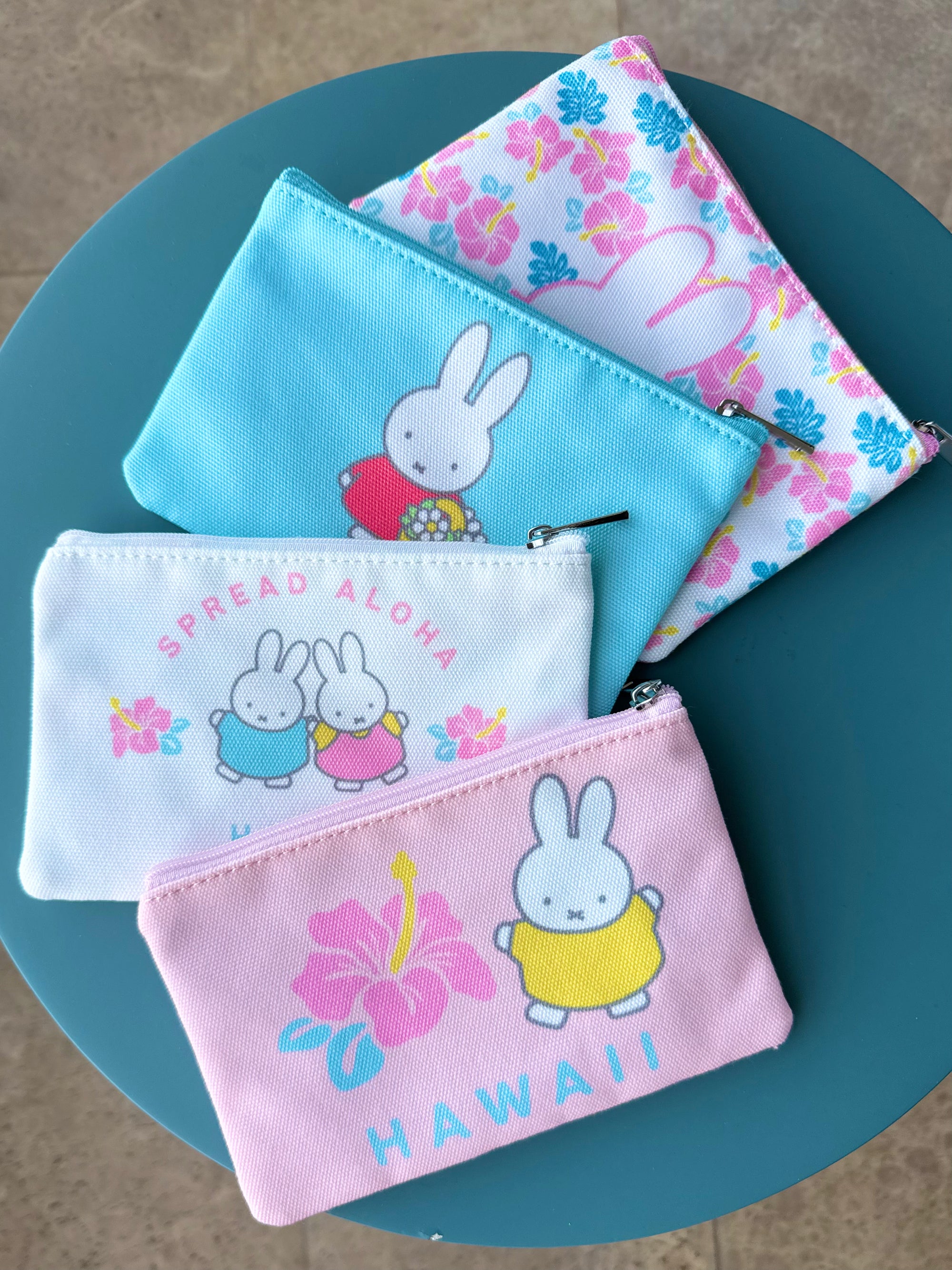 Miffy Spread Aloha Zip Pouches