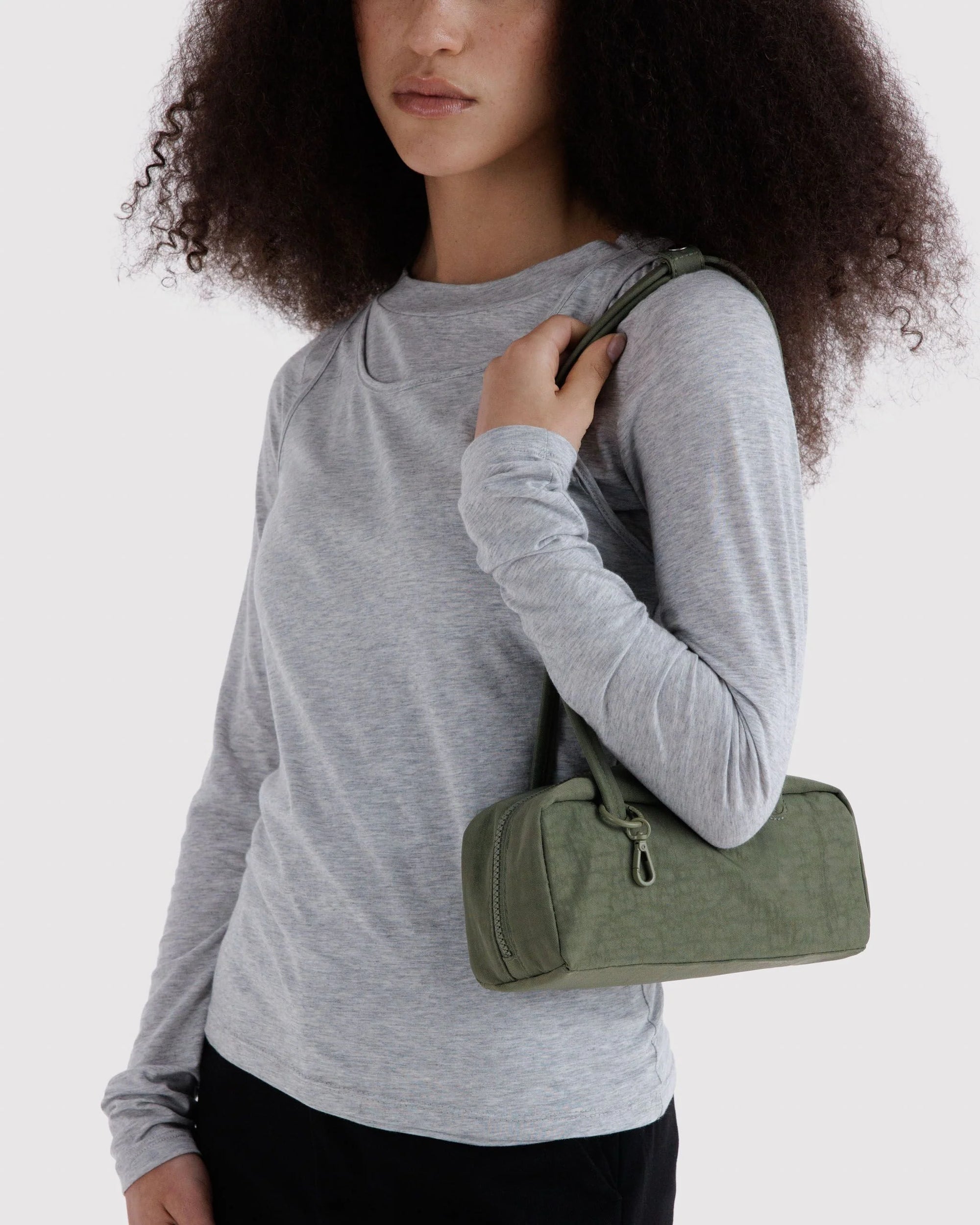 Small Nylon Bowler Bag, Caper