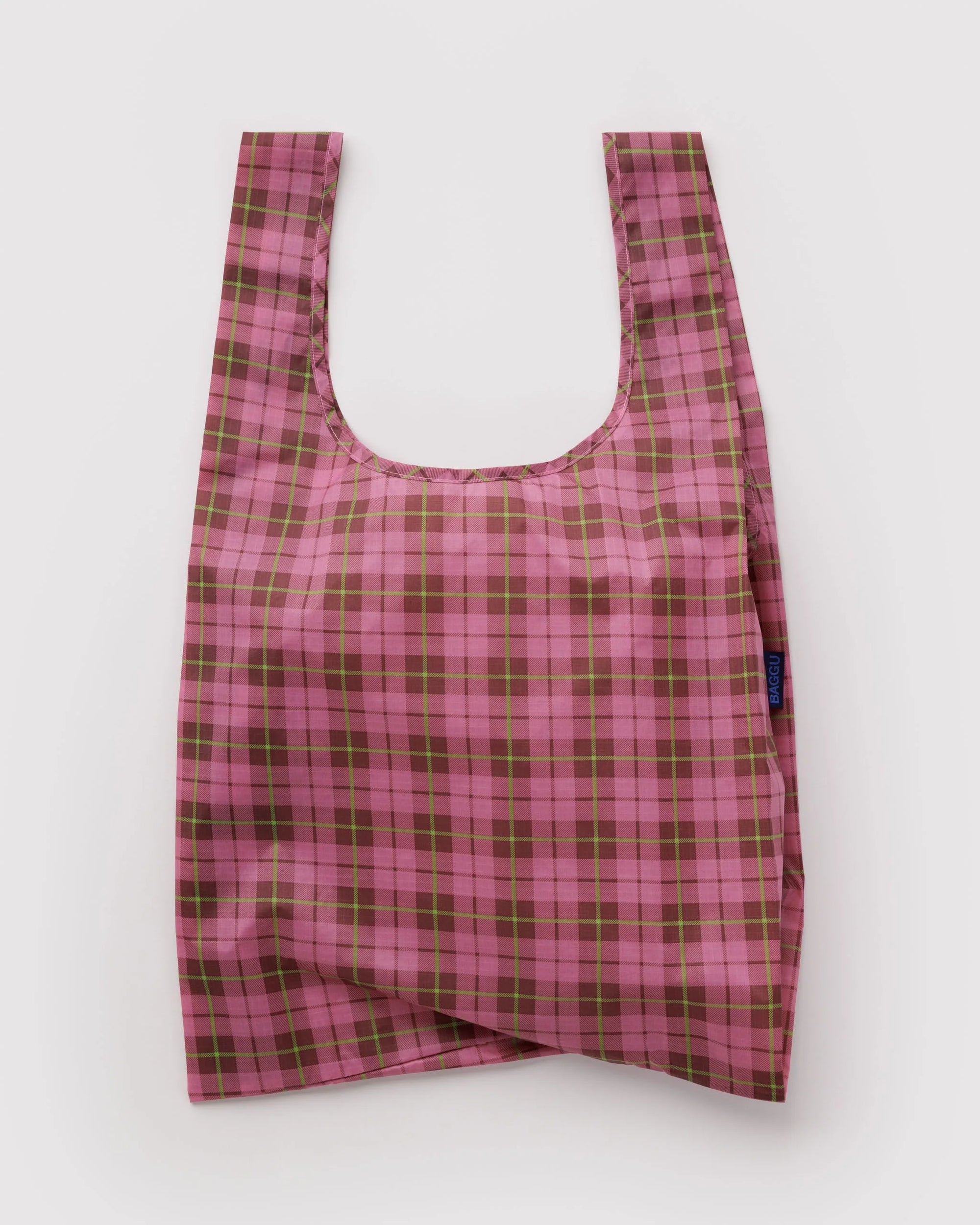 Standard Baggu, Azalea Pink Tartan