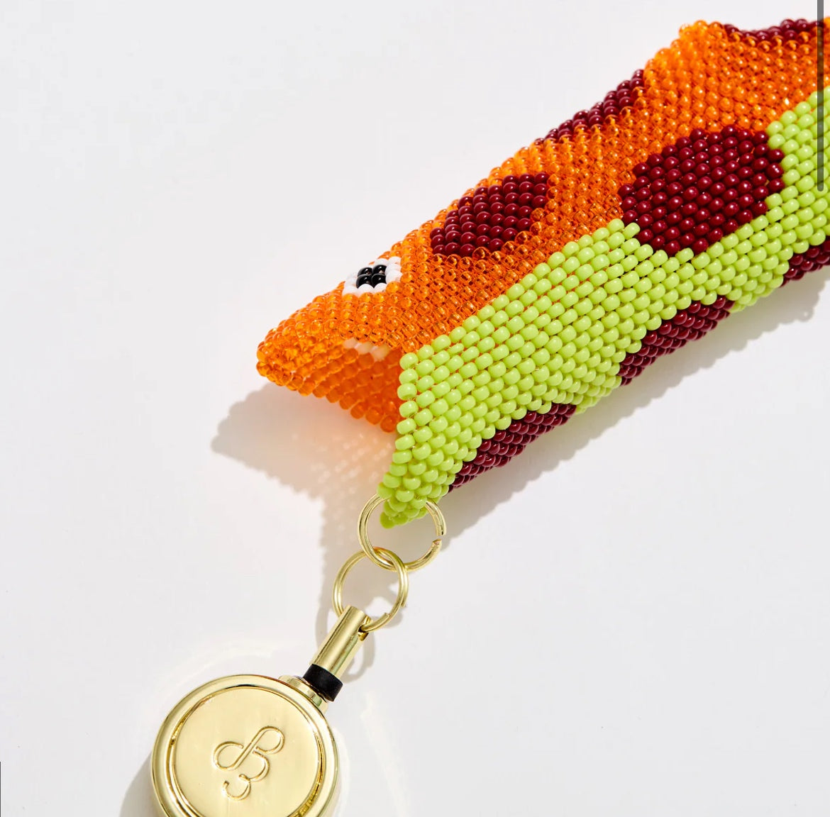 Fish Beaded Lighter Holder, Orange