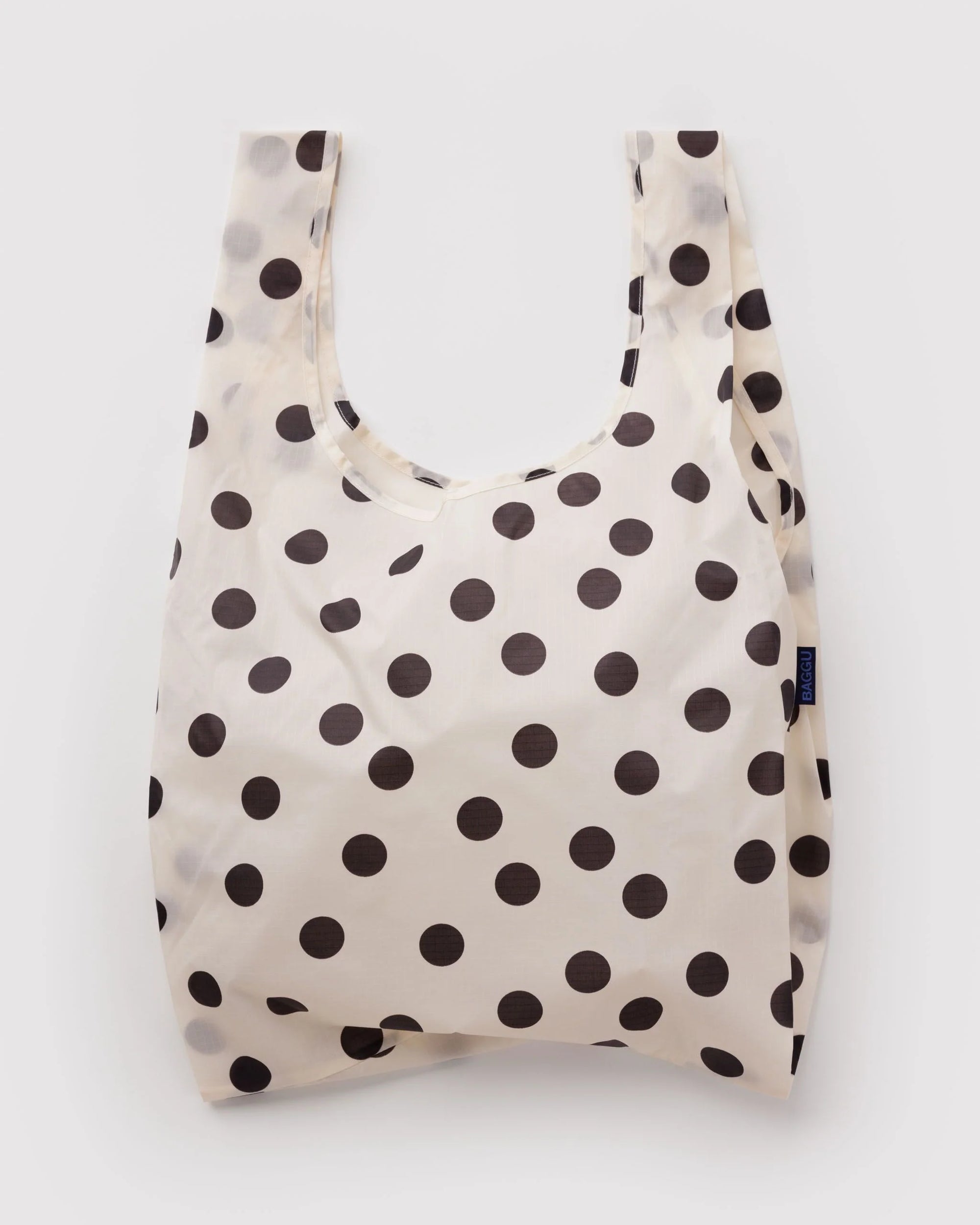 Standard Baggu, Cream and Black Polka Dot