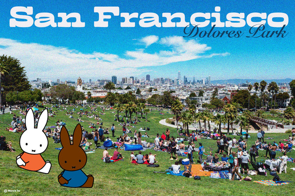 SF Miffy Postcard, Miffy & Melanie Dolores Park