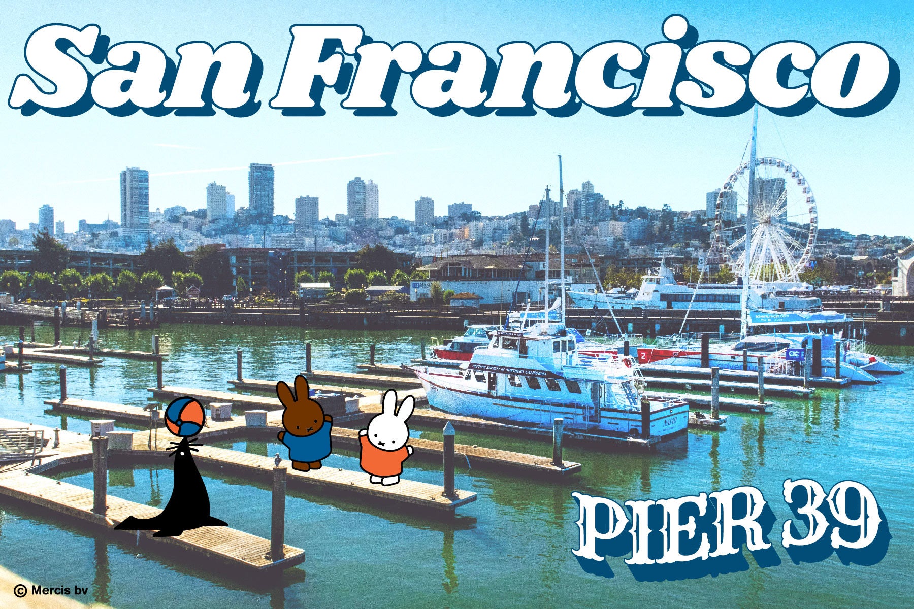 SF Miffy Postcard, Miffy SF Seal Pier 39