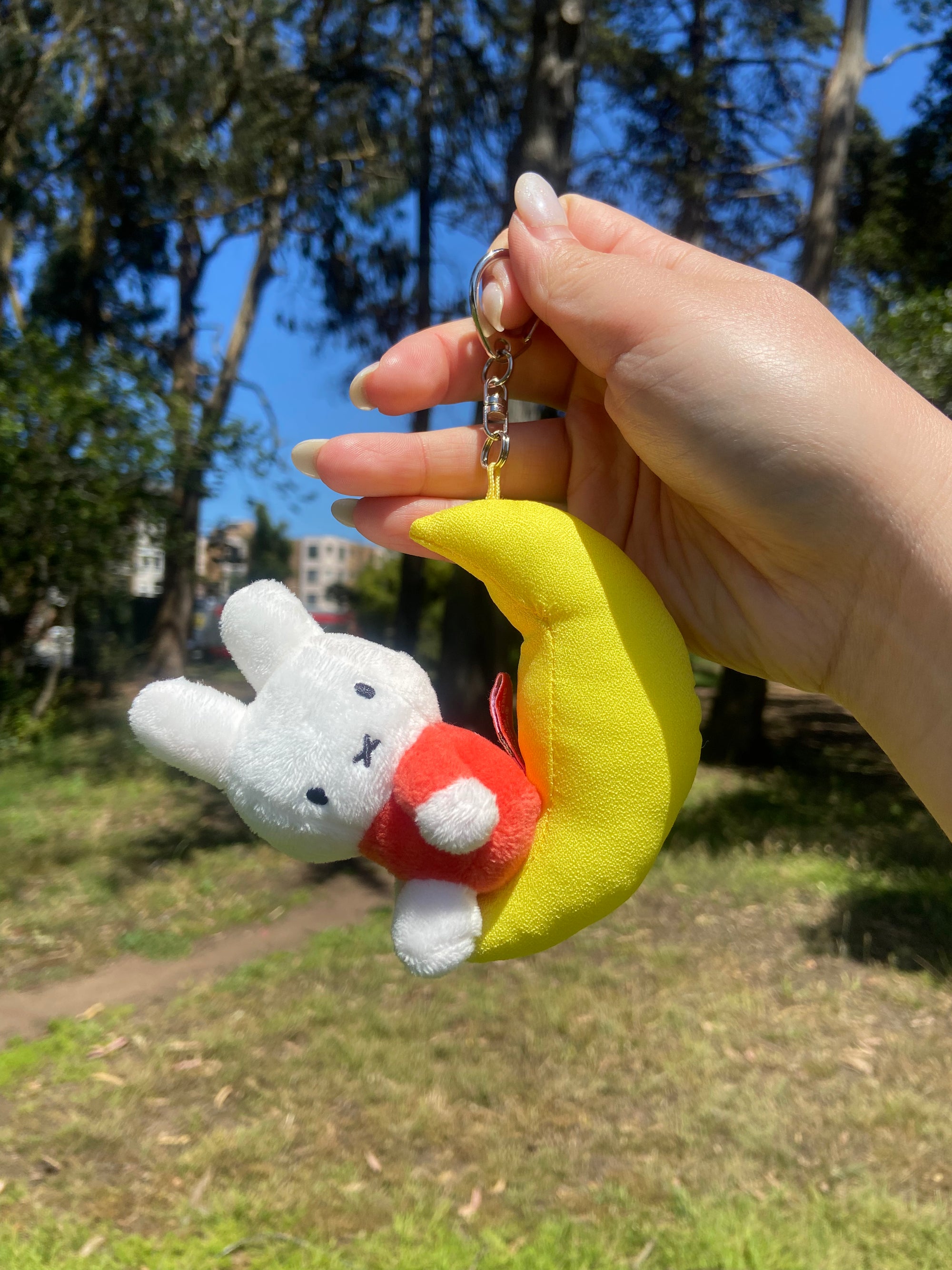 Miffy on Moon Plush Keychain
