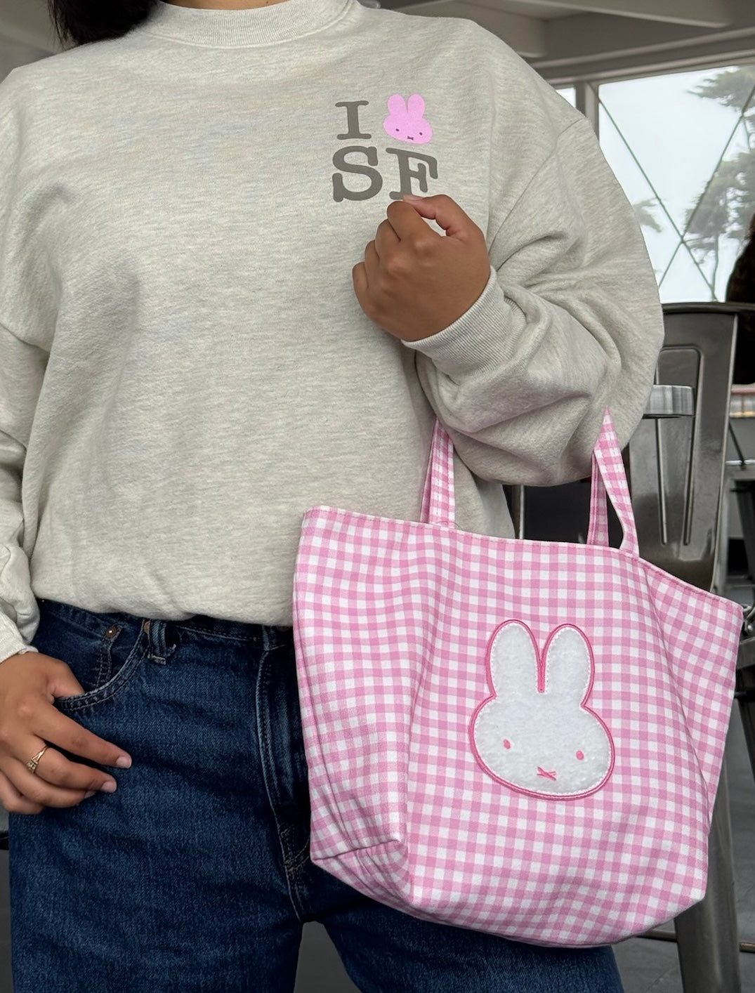 Miffy Pink Gingham Tote, Small