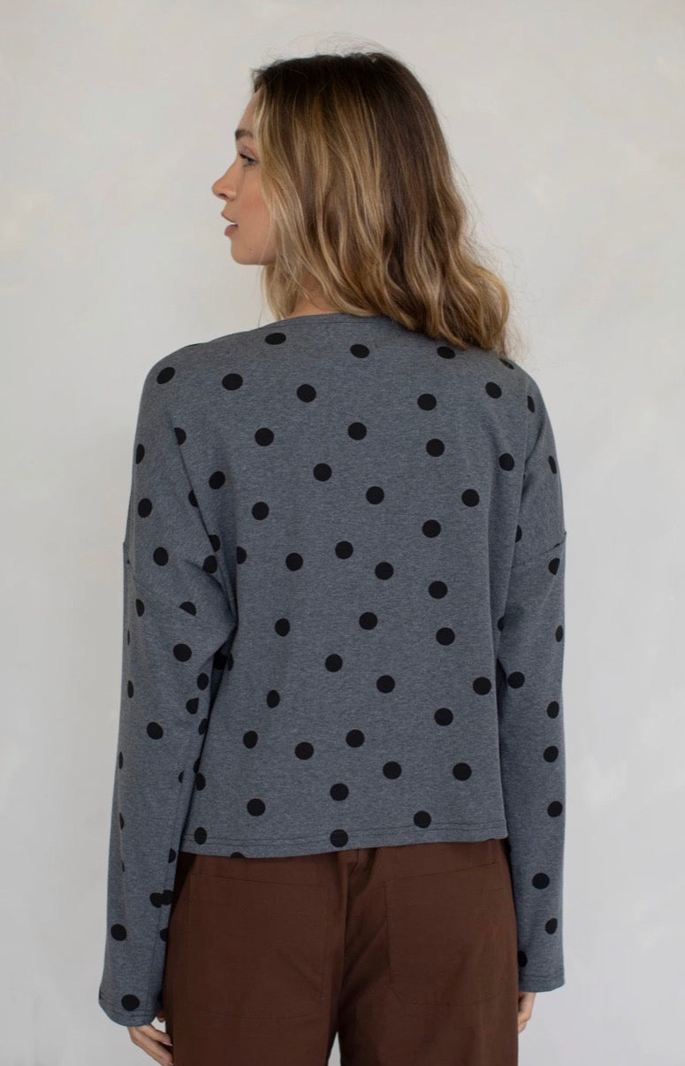 Polka Dot Cardigan, Grey