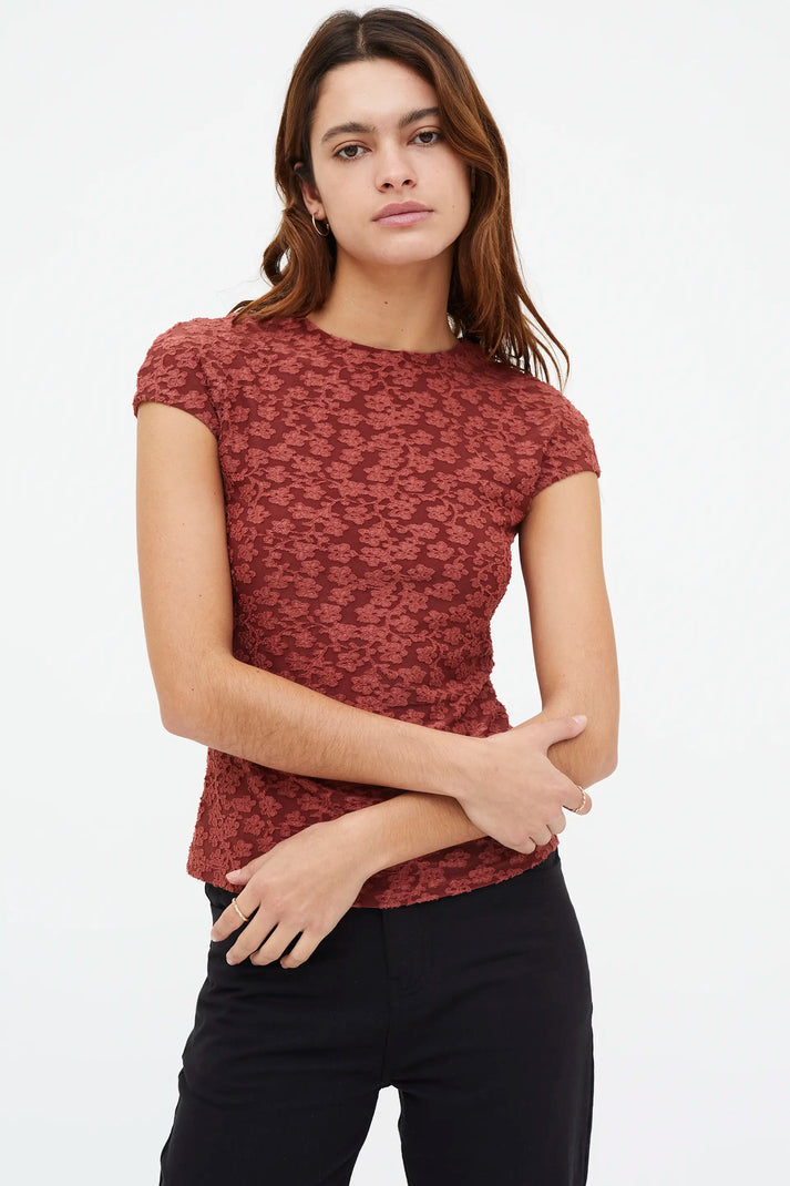 Brown Lace Tee