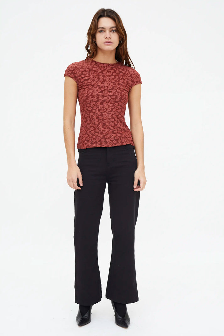 Brown Lace Tee